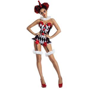 NEW Party King Dark Harlequin Costume Womens SZ XL Halloween Retails $90